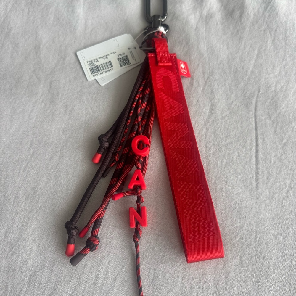 Lululemon Athletica Red and Black Canada Keychain